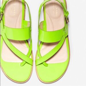 NIB Cole Haan Anica Thong Sandal - 10M - Lightning Green Leather